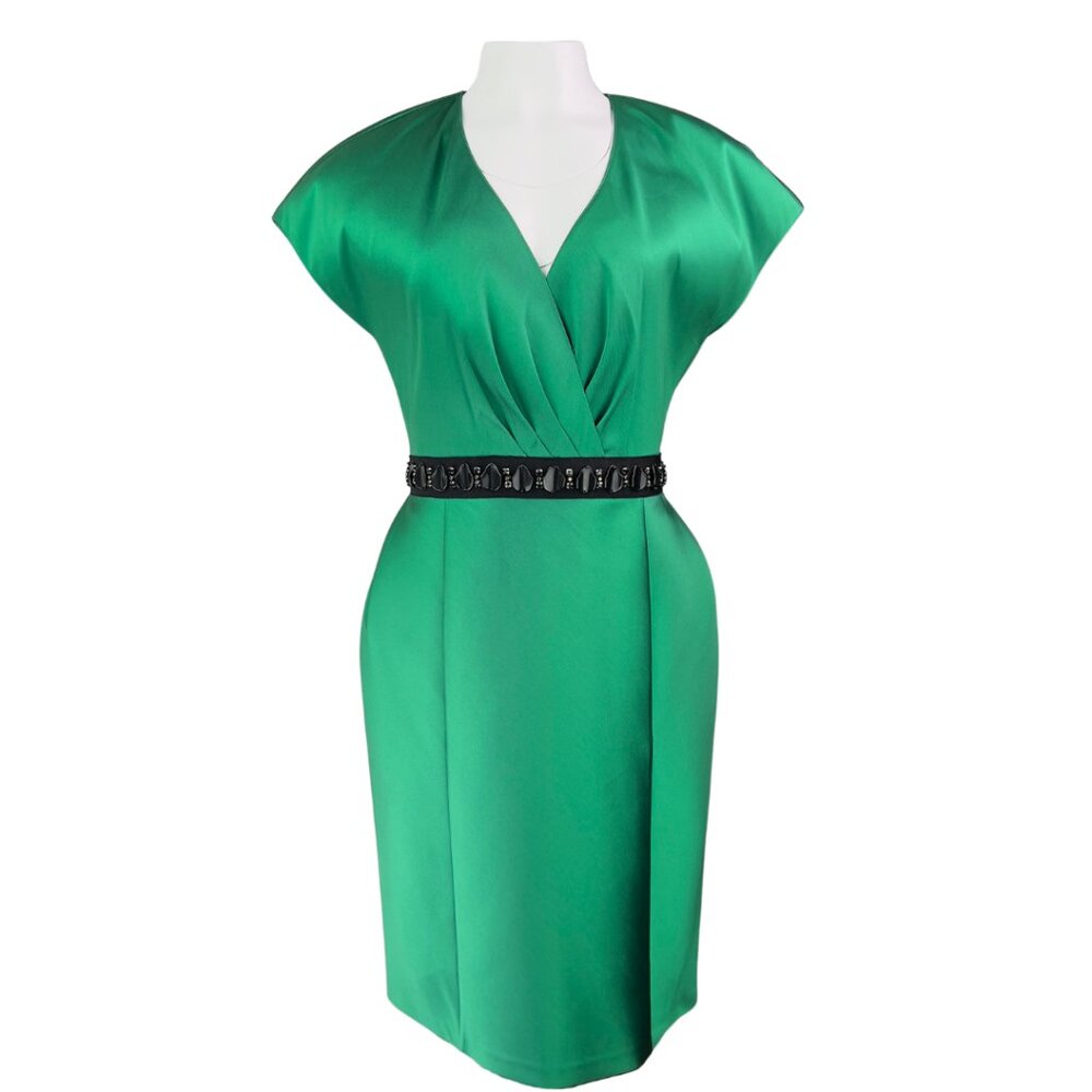 Green Satin Dress By Sachin& Babi